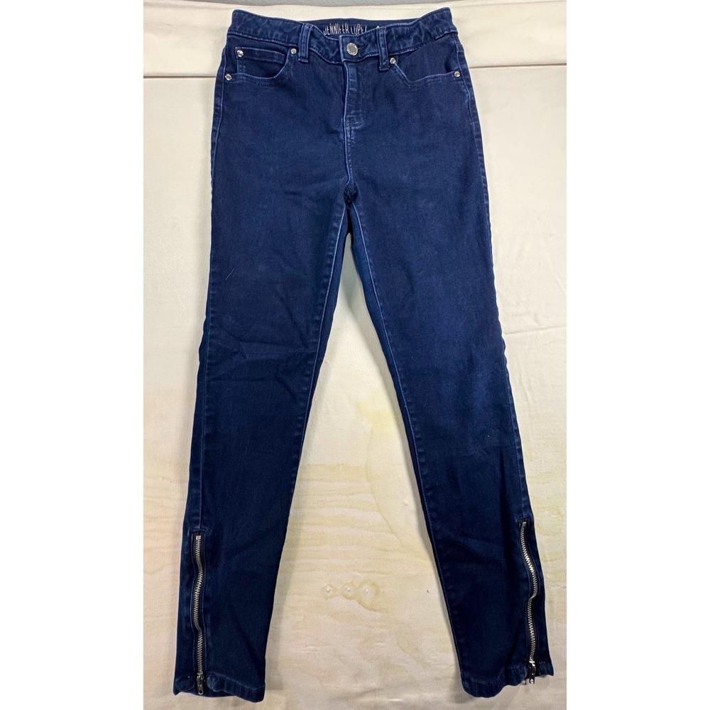 Vintage Jennifer Lopez High Rise Skinny Ankle Zip Dk Wash Blue Stretch Jeans 6